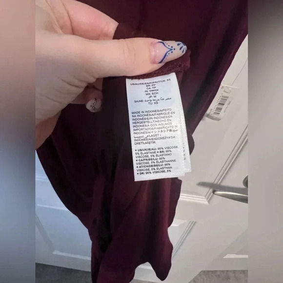 NWT |  Daily Ritual | Basic Burgundy Jersey Swing Dress | Size XS - Picture 8 of 8
